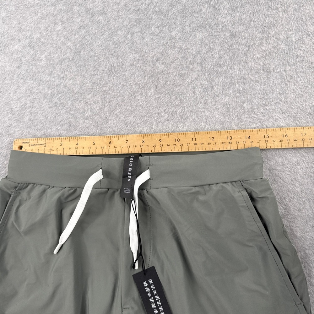 Seek Discomfort Shorts Mens Large Olive Green Drawstring Lined Active NWT - Picture 6 of 10